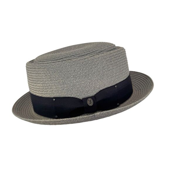 Jaxon Hats Toyo Straw Braid Pork Pie Hat Gray - Picture 1 of 11